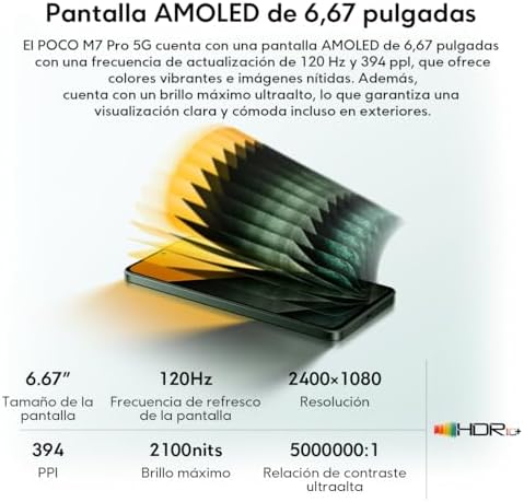 Xiaomi Smartphone POCO M7 Pro 5G 256GB | 8GB/12GB RAM | Processador Ultra Potente Dimensity 7025 | Tela AMOLED FHD+ 120Hz com Proteção Ocular | Bateria 5110mAh com 45W Turbo Charge (Verde, 8+256GB)|B0F3JHM2FQ